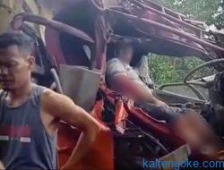 Truk “Adu Kuat” Sopir Patah Kaki