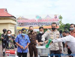 Polres Lamandau Musnahkan Sabu 5 Ons asal Kalbar