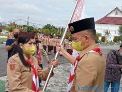 Bupati Gumas Melepas Tim Pramuka Ikuti Jambore Nasional ke XI