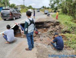 Diguyur Hujan, Ruas Jalan Palangkaraya-Kuala Kurun Amblas