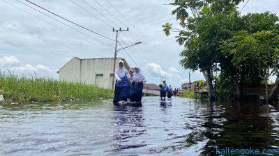 Luapan Sungai Kahayan Mulai Kepung Permukiman