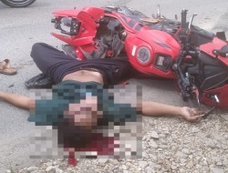 Tabrak Truk Pengendara Motor Tewas