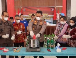 Ungkap Delapan Kasus Narkotika, Seret 25 Tersangka, Ratusan Gram Sabu dan Puluhan Pil Ekstasi Dimusnahkan