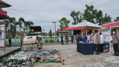 Polres Sukamara Ungkap Kasus Pencurian, Narkoba Lintas Kabupaten, dan Musnahkan 1.306 Botol Miras