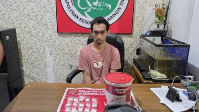 Sembunyikan 22 Paket Sabu dalam Kaleng Cat, Peces Diringkus Polisi di Kotim