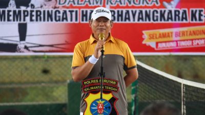 Bupati Seruyan Resmikan Turnamen Tenis Bhayangkara! Ajang Seru Penuh Semangat & Persaudaraan