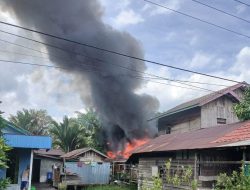 Kebakaran Hebat Landa Desa Ramban Kotim, Warga Berhasil Padamkan Api Sebelum Petugas Tiba