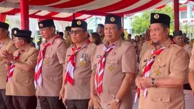 Bupati Katingan Hadiri Upacara Hari Pramuka Ke-64 Tingkat Provinsi Kalteng