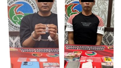 Tim Gabungan Ringkus Dua Pengedar Sabu di Gunung Mas, 32 Gram Barang Bukti Diamankan