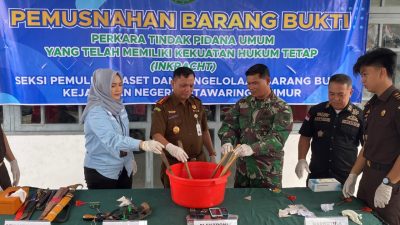 245 Perkara Inkrah 2025, Kejari Kotim Musnahkan Ratusan Barang Bukti