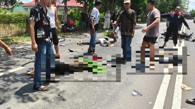 Dua Nyawa Melayang di Jalan Pemuda Kapuas, Motor Beat vs Aerox Bertabrakan